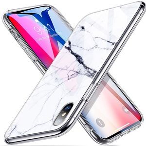 Marble Tempered Glass Back Cover iPhone X Case